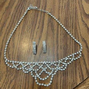 Necklace and earrings set, cubic zirconia